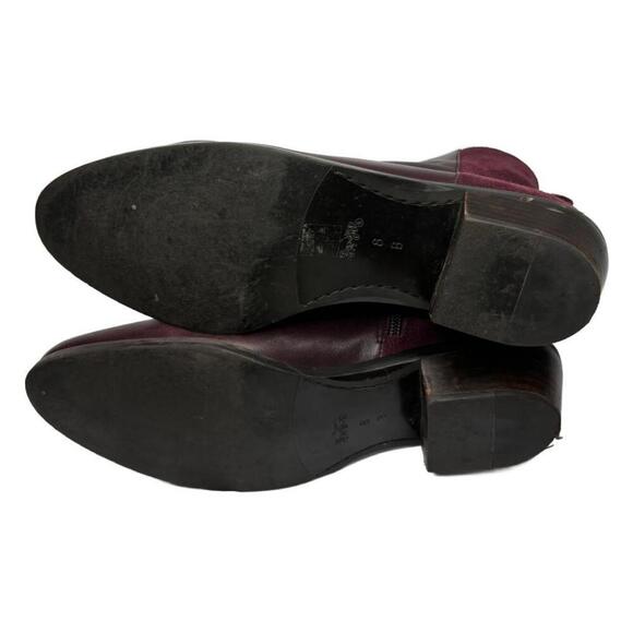 Coach Women's Sz 8 Maroon Carmen Almond Toe Chelsea Ankle Boots - Picture 6 of 10